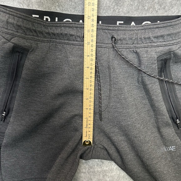 American Eagle Jogger Mens Medium 30X28 Gray Zip Pockets Sweatpants Athleisure - Picture 9 of 10